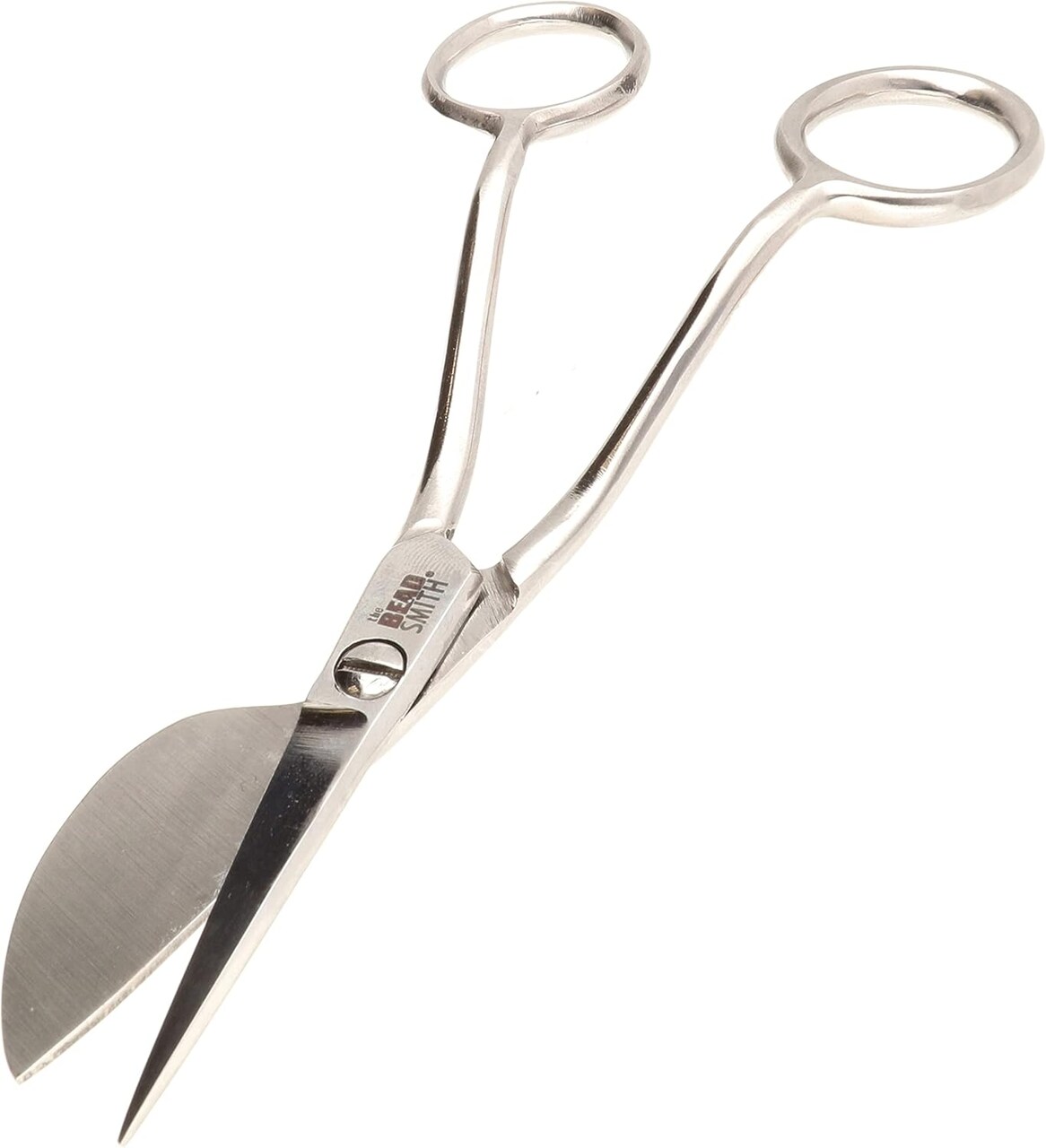 The Beadsmith Applique Scissor – 6 Inches, Duckbill Knife Edge, Angled Handle, Adjustable Tension Screw – Paddle Shape for Art, Crafting, Fabric, Thread, Needlework, Embroidery & Sewing